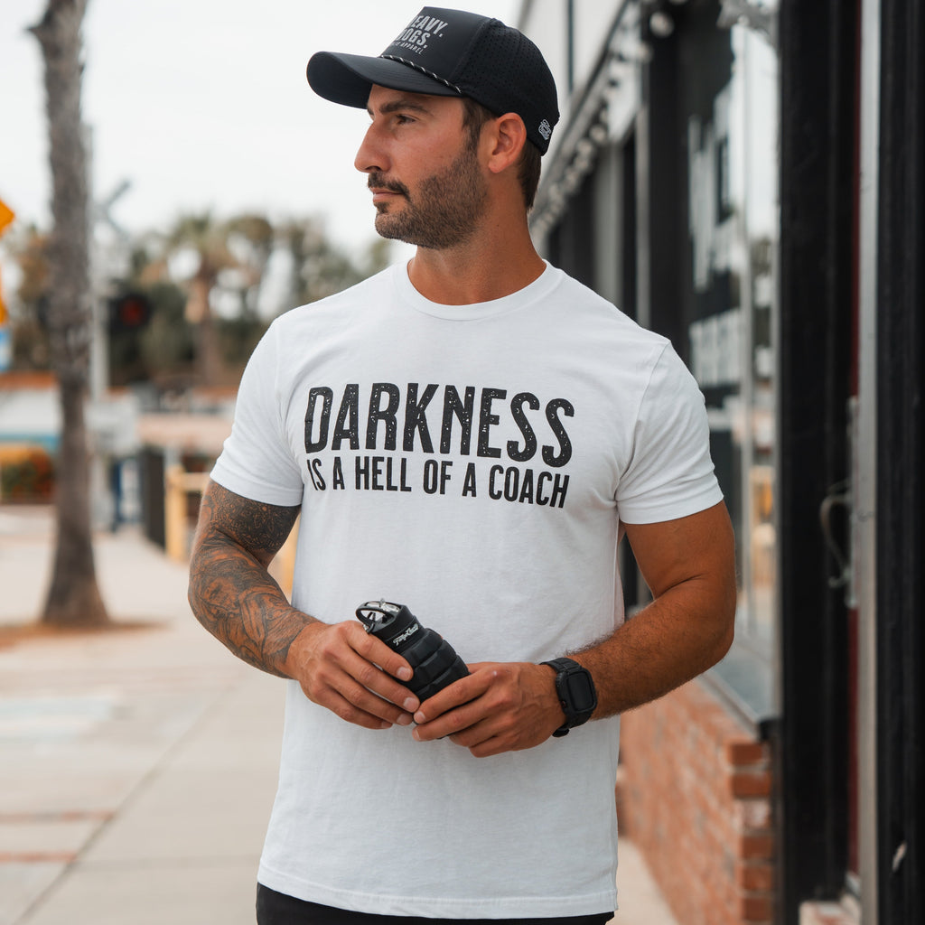 Darkness is a HELL of a Coach - White Edition Tee