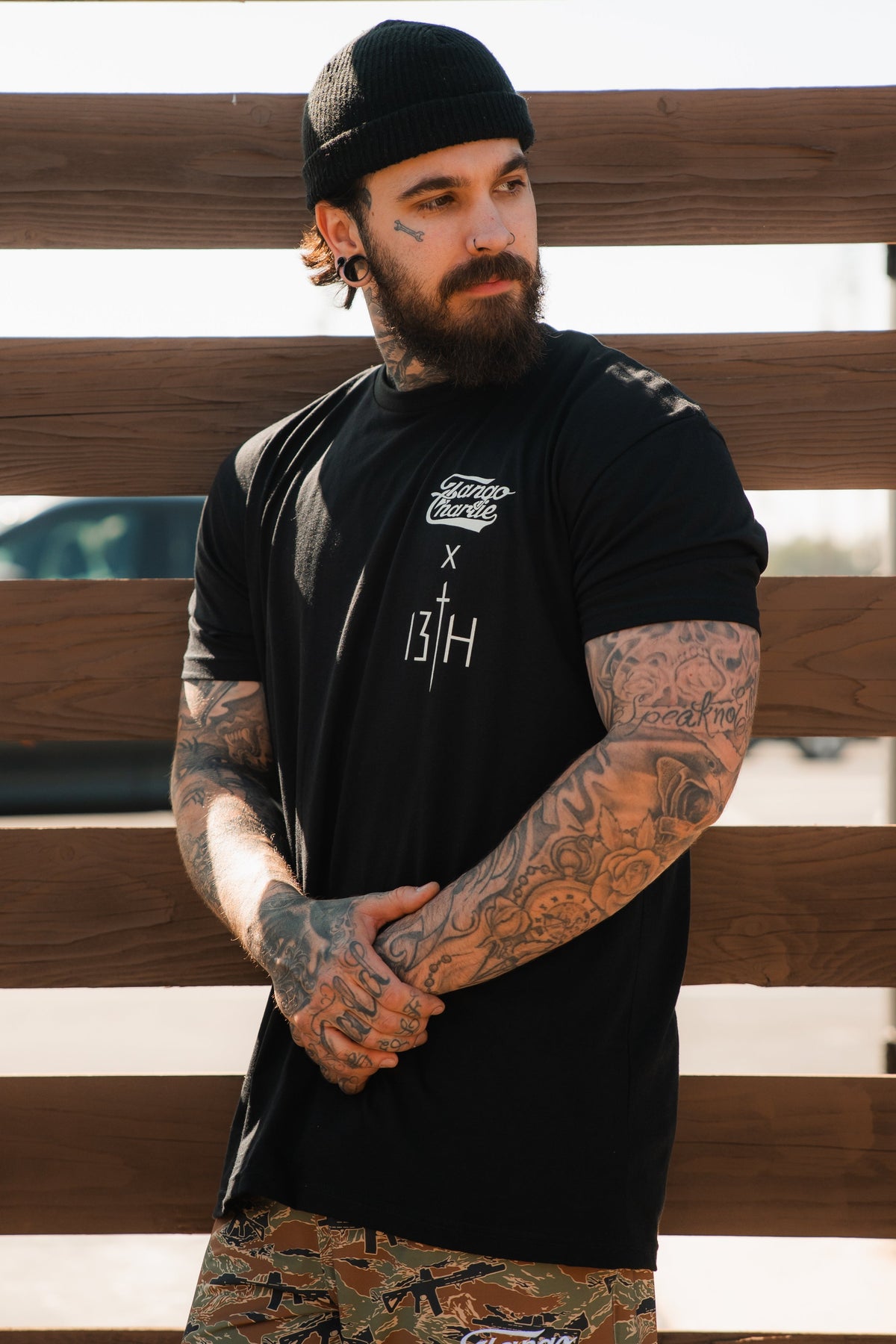 Lift Heavy. Pray Hard. - Black Tee